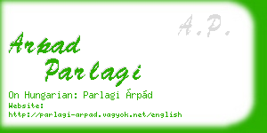 arpad parlagi business card
