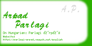 arpad parlagi business card